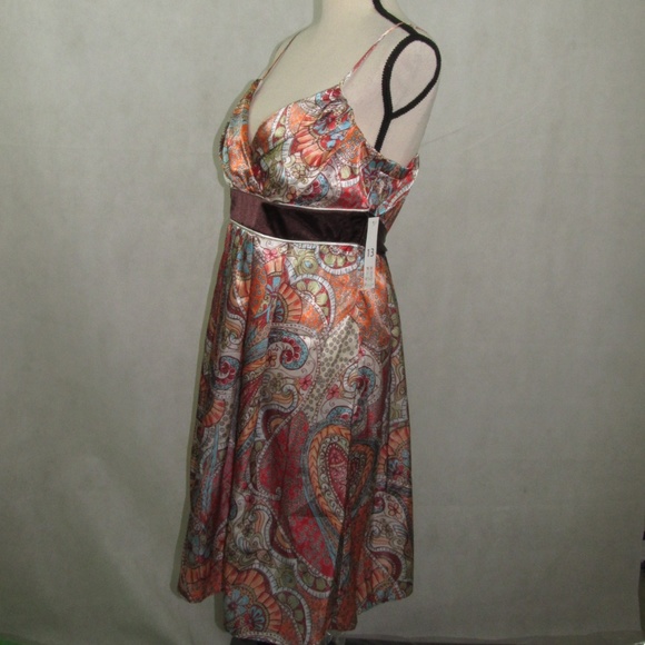 TeezMe Strap Dress Size 13 Multi Color Sash Floral - Picture 5 of 8